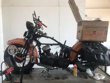 Hall's HD in Springfield Indiana let me borrow a lift. Rear cylinder wrist pin clip walked and ate the cylinder.