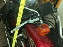 I got 50.5 inches. 92 fxr  super glide. Stock front end. 