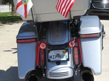 Flags mounted with Tour-Pak on.