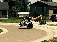 You only get to do this kind of wheelie in a sidecar!