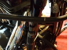 One end completed - measuring / marking in preparation to make other end - for proper length - mark hose where the hose nut meets the hose end