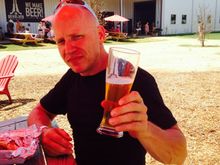 At Revolver enjoying a beverage.