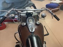 My ‘67 bars. Up on lift now to check front brakes. 