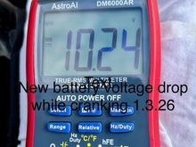 Voltage drop while cranking new battery