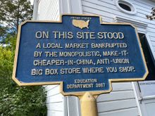 Sign on the main drag in Woodstock, NY
