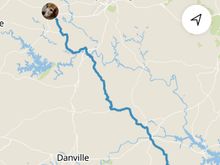 all curvy backroads, but overall a nearly "direct" run