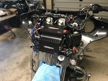 Just mounted on an L bracket off the fairing support bracket. Just have to get the angle right for the fairing to seal up