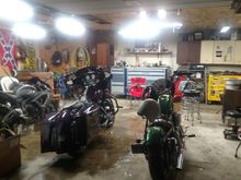 Wife's sportster and my street glide