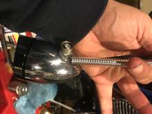 SEE ILL RUN FROM REAR OF THIS FRONT DRIVING/BLINKER LIGHT WHEN DONE, I ACTUALLY HAVE ONE SIZE SMALLER COMING THAN PICTURED, FOR THESE WIRES