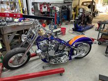 Front forks are from Arlen Ness 