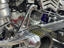 Not much clearance as the rod runs under the horn and the fuel pump and other stuff