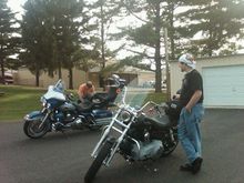 Me and my father in-law with our rides.