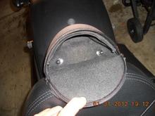 Safety glasses case used to cover up seat bolts which have been replaced with accorn nuts and ss washers