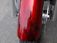 Top of front fender