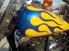 Hard to see deep purple tips and the purple going into the blue...