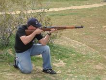 My friend Josh trying out my M1 Garand.