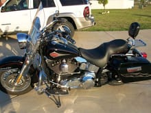 Wifes Heritage Softail with hard bags