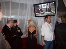 Our cabana - complete with Miss October 2008 and Julie McCullough
