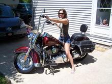 My wonderful wife, Alisha, and our 2 year old standing inside the door wanting to go for a ride!