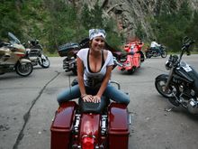 Nice young lady jumped on my bike for a couple pics. She was a sweetheart and hot