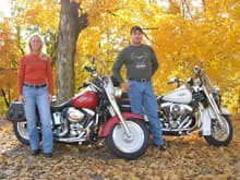2002 Road King Classic and wifes 2002 FatBoy