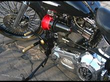 Berserker Brass Forward Controls on a Softail