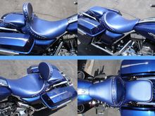 Blue Carbon Fiber Vinyl Seat at www.SideRoadCycles.com