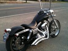 16" x 1 1/4" with chrome controls and braided cables from Hill Country Custom Cycles.