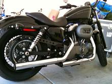 New Vance &amp; Hines Straightshots HS Slip Ons.  It's WAY louder.