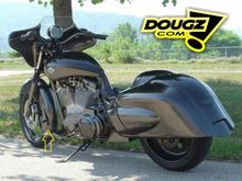 One-Piece rear fender/clamshell style 'saddlebag' design.