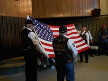 Texoma Honor Guard Tilting the flag for TAPS
