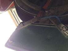 The 7/16 bolt with the wire strap is already there on the limited. I soldered and heat shrunk the wires for the led bolts. I used 2 6" x 3/16 x 1" pieces of aluminum to attach to the existing upper bolt to hold the plate frame.