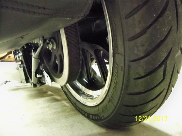 this is the sportster Low rear wheel ...17x4.5 ..still on the bike ...replacing the stock  16x3 spoke
