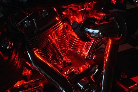Lux Lighting on my Harley Rocker C