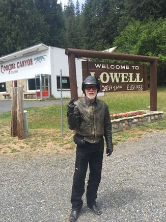 Gas station in Lowell, Not me, riding partner.