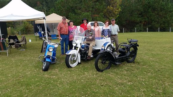 The whole family. L-R 1957, 58, 59 Cushman Eagle, 1964 H-D Servi-Car, 1924 Ner-a-Car