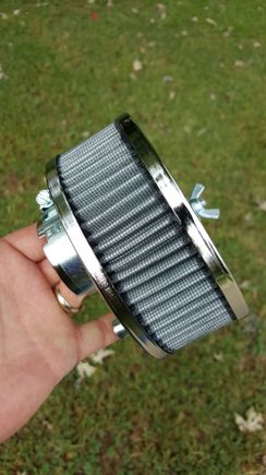 As shipped. EMPI#9044 from Dune Buggy Warehouse, about 20$ shipped. Back plate trimmed flat and plugged emissions hole with a 1/2" chrome furniture plug.