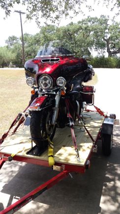 I used a simple harbor freight chock on my simple harbor freight trailer. 3,600 mile round trip.