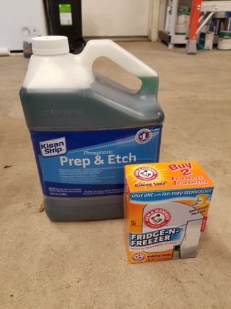 Phosphoric acid is supposed to etch the raw steel less than muriatic acid. Due to chemistry that I certainly don't understand, there is less likelihood of flash rust after draining.