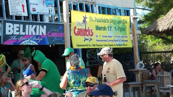 St. Paddy’s day at the “Crazy Canucks” Ambergris Caye.