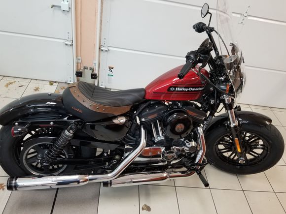 2018 48 special thanks DK extended foot controls, riser. SPECIAL thanks to Clearview Shields, Custom made windshield, FIRST for a 48! Last but not least CORBIN, Absolute dream to ride!!