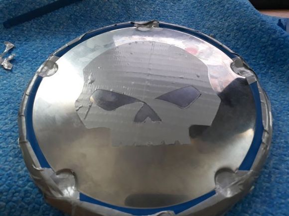 Masking tape and cutting Willy's skull