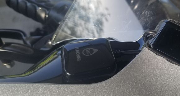I had a lot of choices where to mount the GPS antenna.  Under the seat or inside the fairing was the obvious locations.  However, I chose to mount it outside on top of the fairing like I did with the XM Antenna to make sure it could see the satelite.  I can easily move it later if I want.  