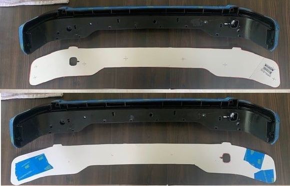 Top pic has template as it would sit on tour pac, bottom is as it would sit on light.