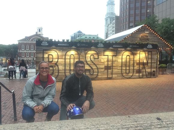 The wife and I enjoying the freedom trail in Boston.