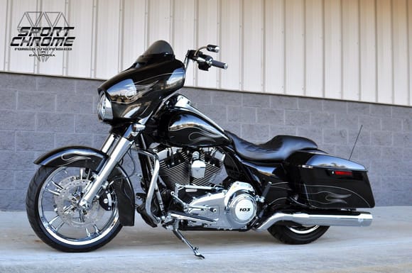 Harley Street Glide with Chrome Plated Enforcer wheels by Sport Chrome
