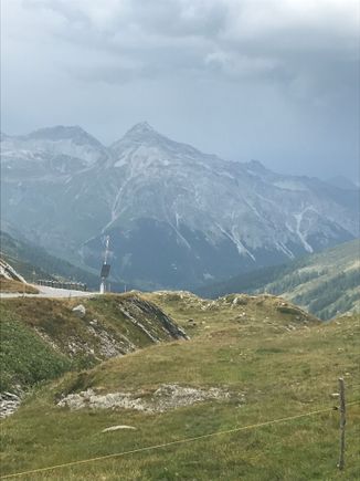 My GoPro died but at the top of Splugen pass at the Swiss border