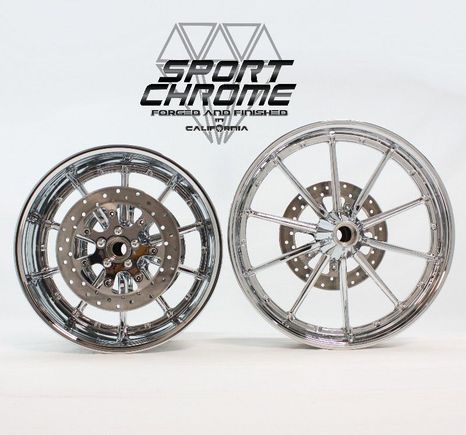Harley Breakout Chrome wheel set with mirror polished discs