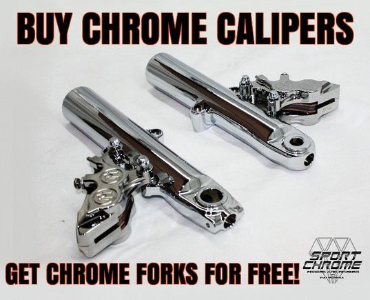 Performance Machine Chrome Calipers and Sport Chrome Fork Legs