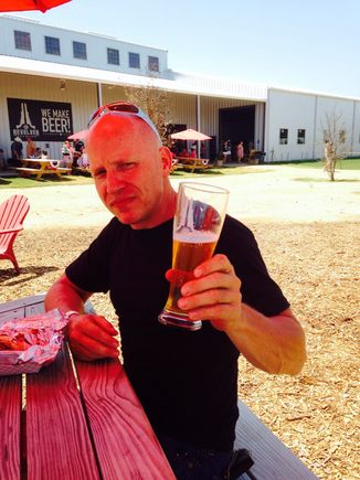 At Revolver enjoying a beverage.